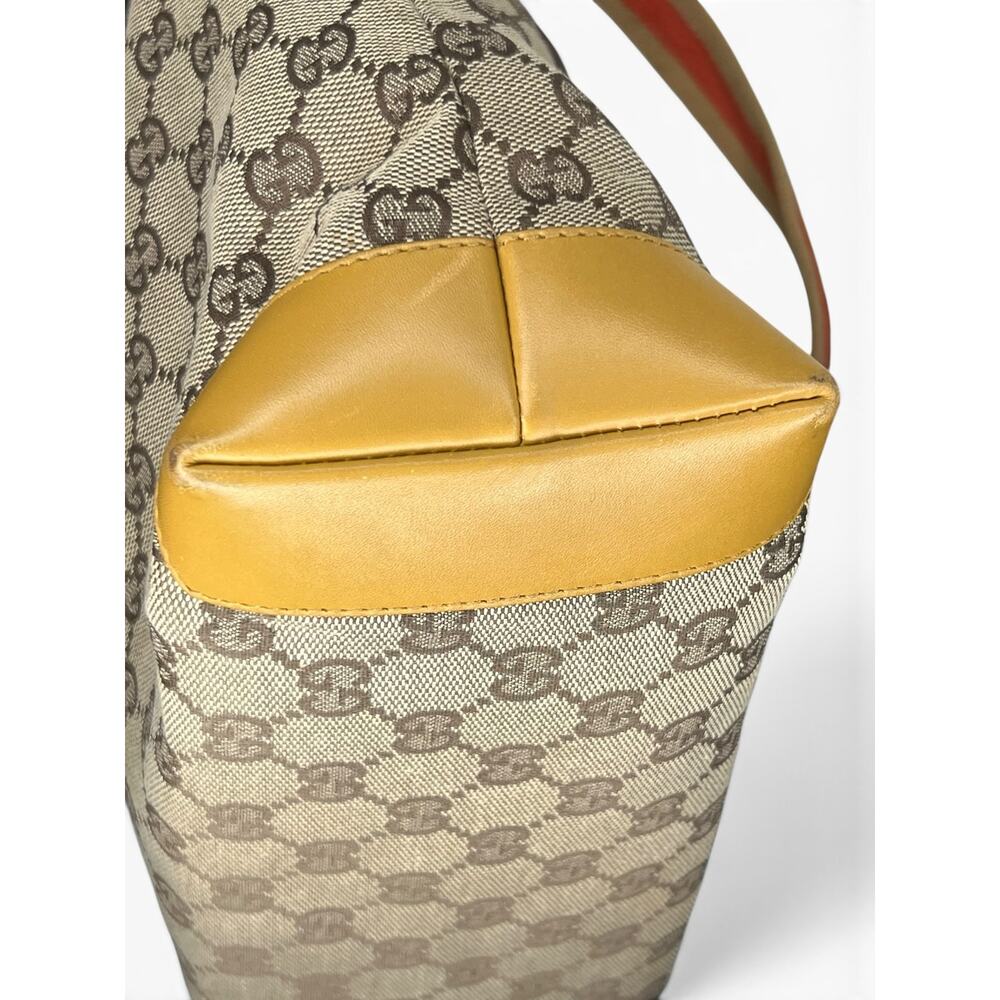 Vintage Gucci GG Canvas Sherry Line Tote Bag Yellow 019-0402 Tom Ford Era - Picture 3 of 16